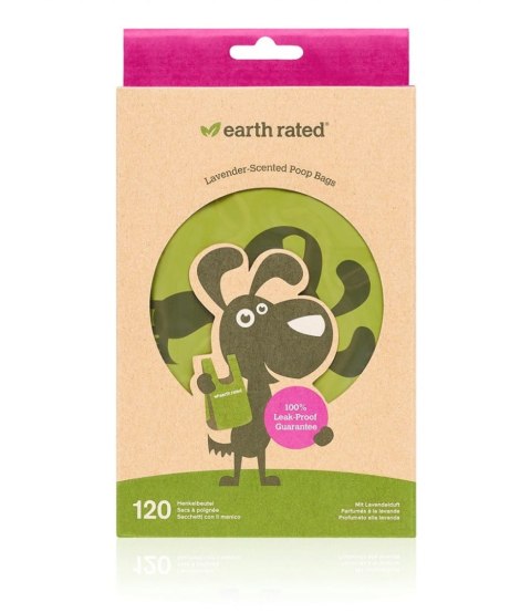 Reklamówki na psie kupki, lawendowe120 szt. EARTH RATED Reklamówki na psie kupki, lawendowe120 szt. EARTH RATED