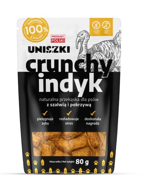 Crunchy miękki przysmak dla psa Indyk z Szałwią i Pokrzywą 80g. Crunchy miękki przysmak dla psa Indyk z Szałwią i Pokrzywą 80g.
