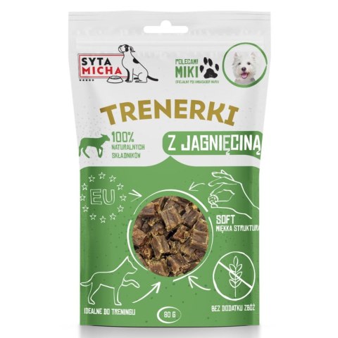 Monobiałkowe, bezzbożowe trenerki dla psa z jagnięciną 80g. Syta Micha Monobiałkowe, bezzbożowe trenerki dla psa z jagnięciną 80g. Syta Micha