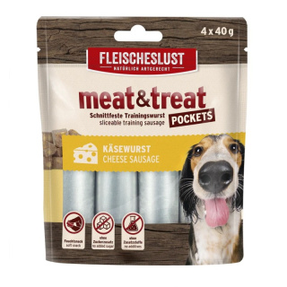 Przekąska dla psa w formie kiełbaski do krojenia, kiełbaski treningowe z kurczakiem i serem, Meat&Treat MEATLOVE