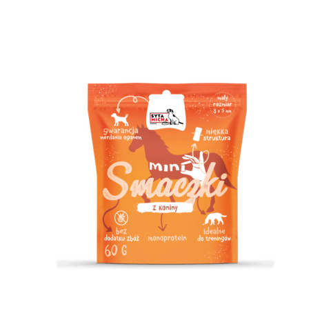 Mini smaczki z koniny, treningówki dla psa 60g. Syta Micha Mini smaczki z koniny, treningówki dla psa 60g. Syta Micha