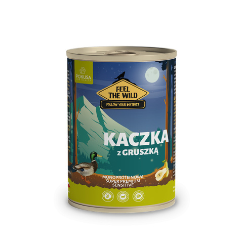 Pełnoporcjowa, mokra karma dla psów, kaczka z gruszką 400g. POKUSA Pełnoporcjowa, mokra karma dla psów, kaczka z gruszką 400g. POKUSA