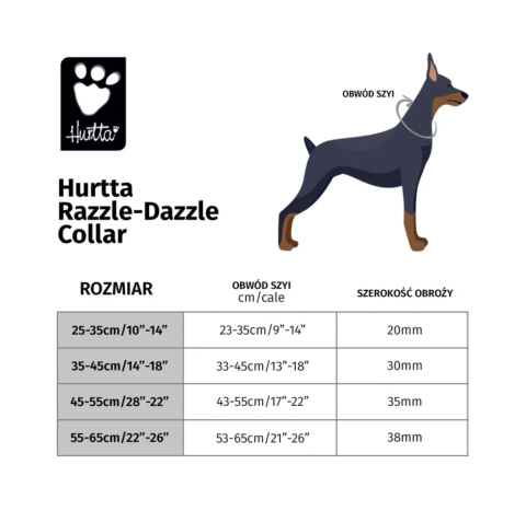 Regulowana obroża dla psa, Hurtta Razzle-Dazzle Collar Blackberry Regulowana obroża dla psa, Hurtta Razzle-Dazzle Collar Blackberry