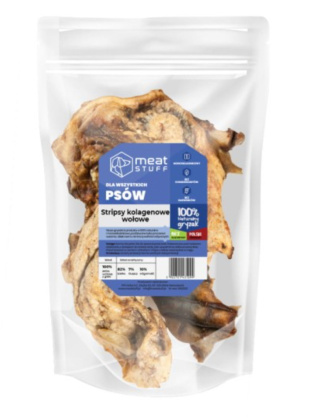 Stripsy kolagenowe wołowe, naturalny gryzak dla psa 250g. Meat STUFF