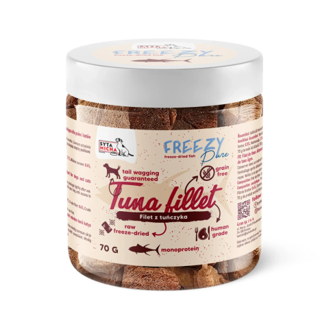 100% liofilizowane mięso tuńczyka dla psa 70g. FREEZY Pure, Syta Micha 100% liofilizowane mięso tuńczyka dla psa 70g. FREEZY Pure, Syta Micha