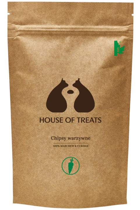 Chipsy warzywne dla psa, suszona marchew i cukinia 40 g. House of Treats Chipsy warzywne dla psa, suszona marchew i cukinia 40 g. House of Treats