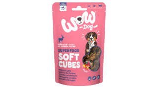 Funkcjonalne, miękkie przysmaki dla psa, dziczyzna z jabłkiem (150g), Superfood Soft Cubes Wild, WOW)