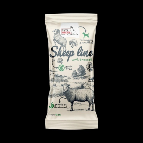 Kość do żucia, gryzak dla psa, Owca z brokułem 12cm. Sheep Line, Syta Micha Kość do żucia, gryzak dla psa, Owca z brokułem 12cm. Sheep Line, Syta Micha