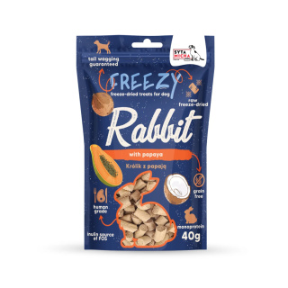 Liofilizowane przysmaki dla psa Królik z papają FREEZY 40g. Syta Micha