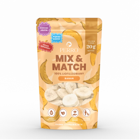 Liofilizowany banan dla psa 20g. MIX & MATCH Perro Liofilizowany banan dla psa 20g. MIX & MATCH Perro