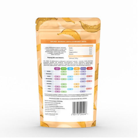 Liofilizowany banan dla psa 20g. MIX & MATCH Perro Liofilizowany banan dla psa 20g. MIX & MATCH Perro