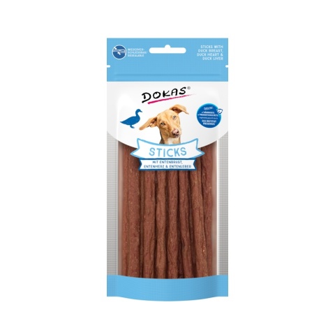 Mięsne pałeczki z kaczką, naturalny przysmak dla psa, 60g. DOKAS Mięsne pałeczki z kaczką, naturalny przysmak dla psa, 60g. DOKAS