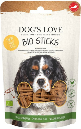 Mmiękkie patyczki z ekologicznego mięsa kurczaka 100%, przysmaki dla psa 150g. DOG'S LOVE
