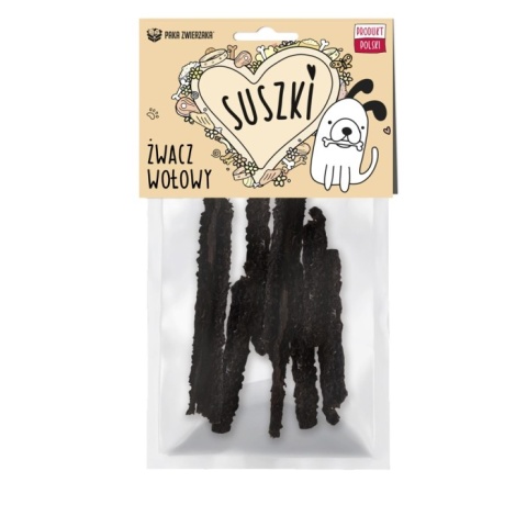 SUSZKI Żwacz wołowy, suszony gryzak dla psa 100g. PAKA ZWIERZAKA