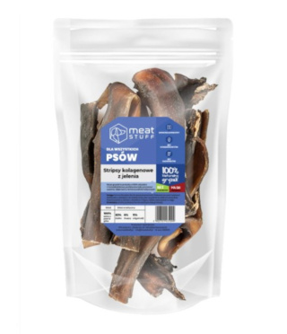 Stripsy kolagenowe z jelenia, naturalny gryzak dla psa 250g. Meat STUFF