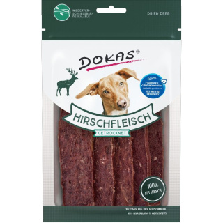 Suszone miękkie, mięsne paski dla psa z jeleniem 60g. DOKAS