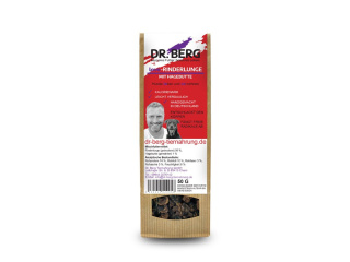 Suszone wołowe płuca z dziką różą, przysmaki dla psów (50g), Dr.BERG