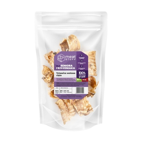 Tchawica wołowa cięta, naturalny gryzak dla psa 250g. Meat STUFF