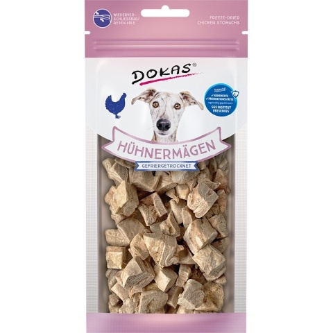 Liofilizowane żołądki drobiowe, naturalny przysmak dla psa i kota, 20g. DOKAS