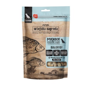 Miękkie, suszone przysmaki dla psa, Białoryby, 100g. Wiejska Zagroda