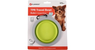 Miska podróżna silikonowa dla psa zielono/szara, 625 ml, Flamingo