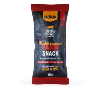 Przysmaki dla psa, kurczak i wieprzowina, Iberian Mediterranean Farm 110g. Primal Spirit
